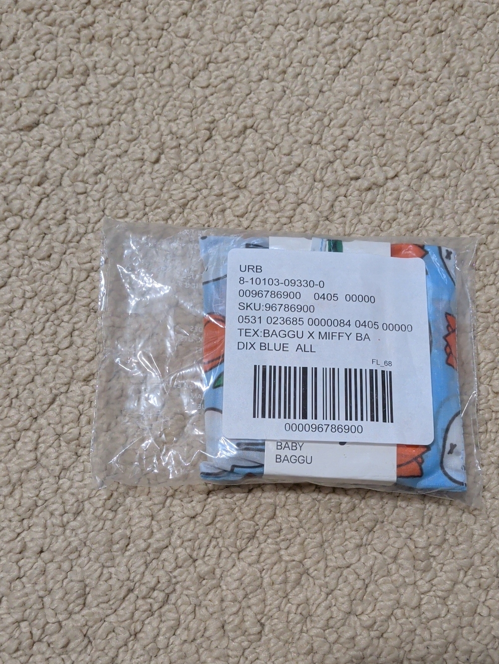 BAGGU Blue Miffy Print Baby Reusable Bag